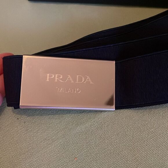 Prada Elastic Belt Navy Large - Picture 4 of 4
